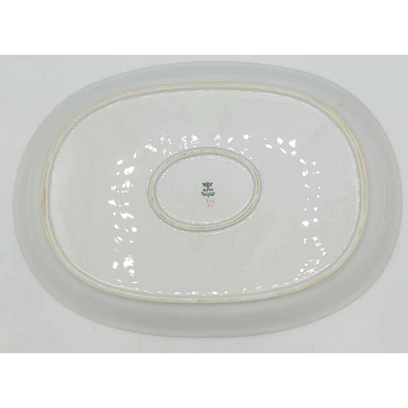 Vintage KPM Krister Germany 14 1/2" Oval Serving Platter. Gold Rose Design - Picture 9 of 9